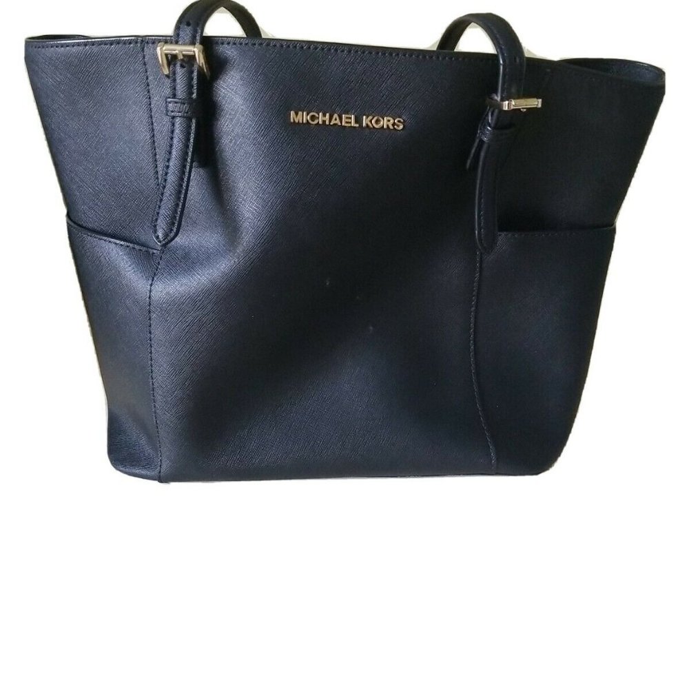 MICHAEL KORS Jet Set Tote Hand Bag Zip top Black